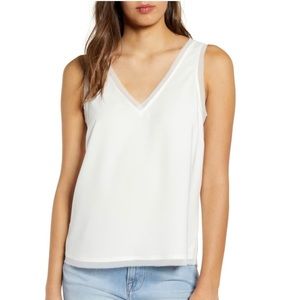Chelsea28 Ivory Raw Edge Tank Top